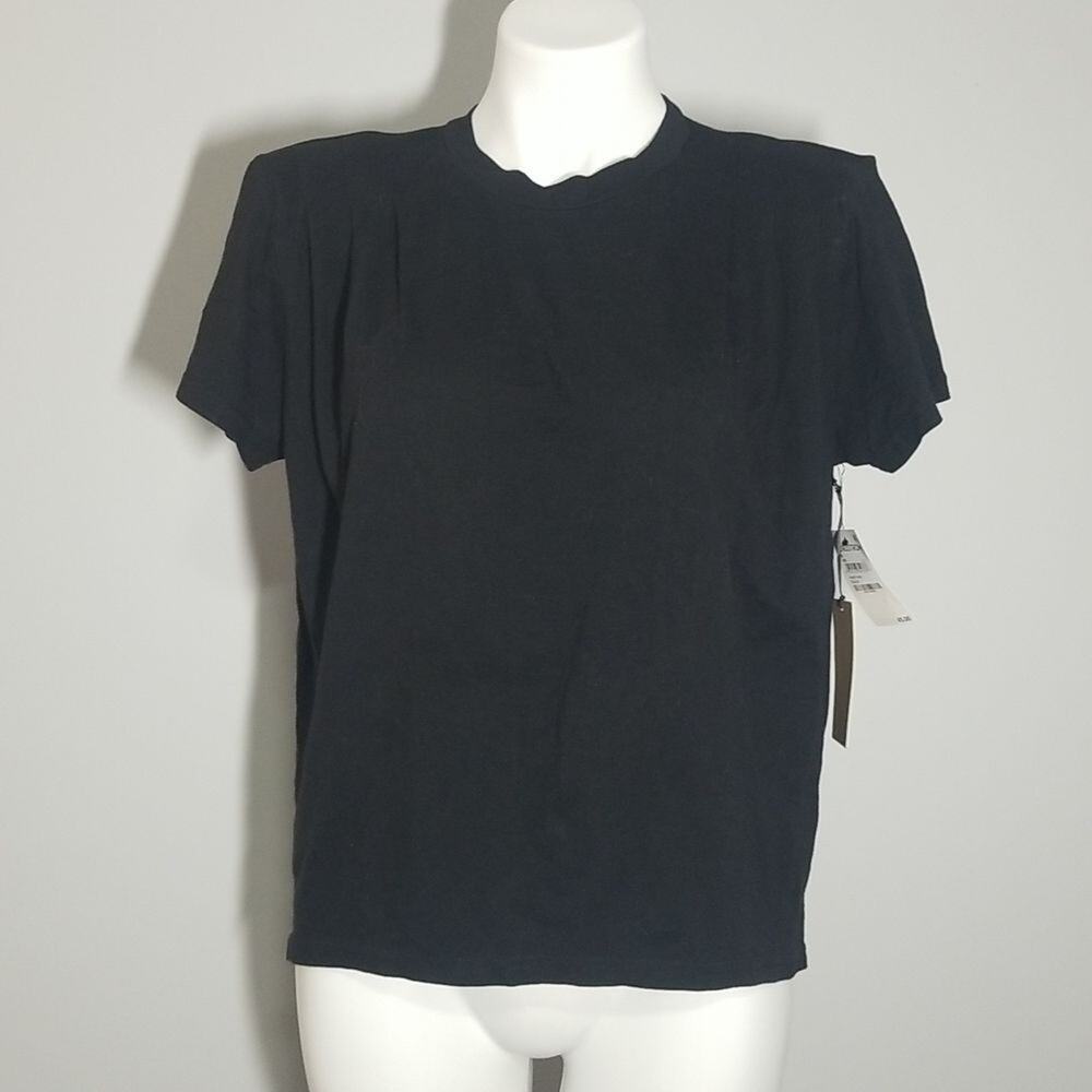 NWT Halogen Black Pleated Short Sleeve Tee